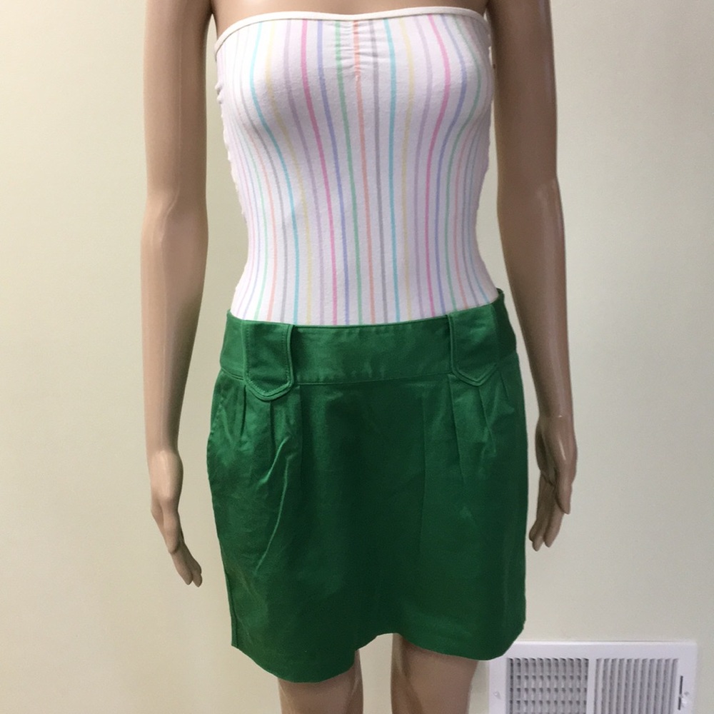 Kelly green Mini skirt with pockets